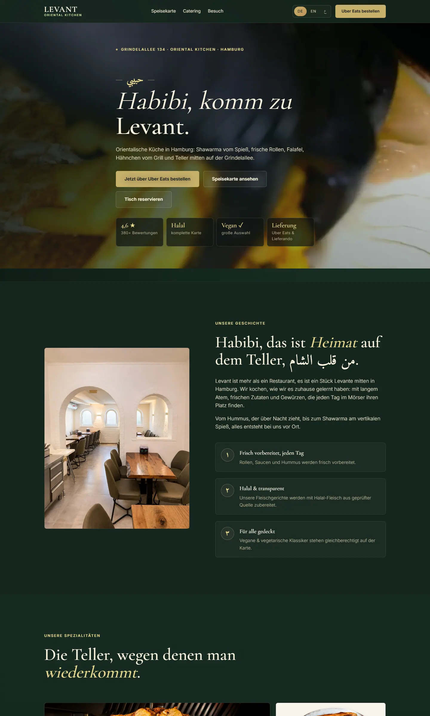 Levant Oriental Kitchen: veröffentlichte Website auf dem großen Bildschirm